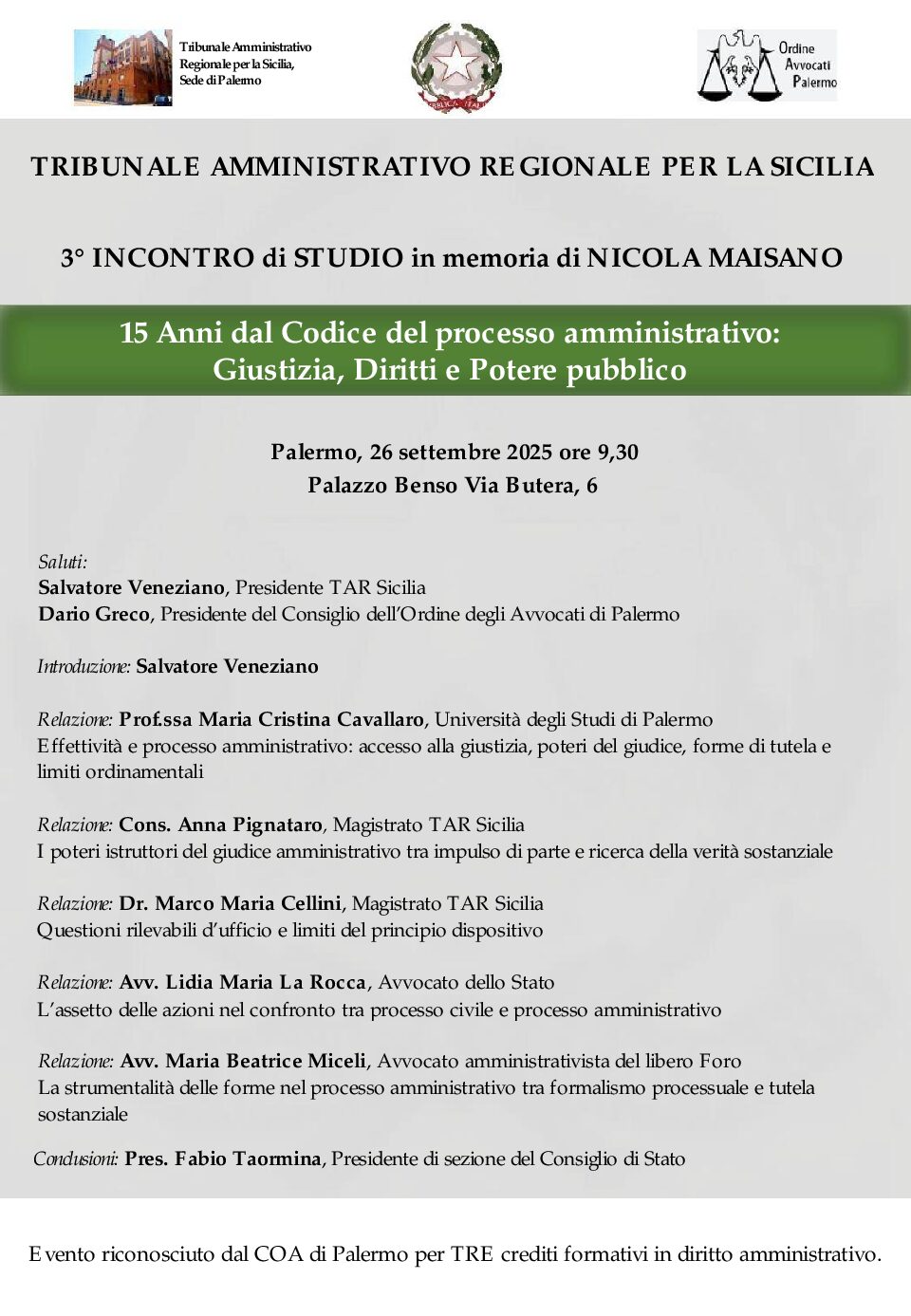 Quindici anni dal Codice del processo amministrativo: Giustizia, Diritti e Potere pubblico