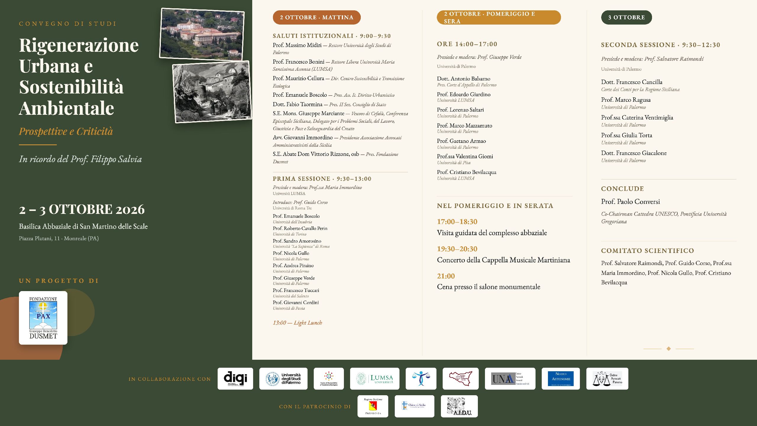 RIGENERAZIONE URBANA E SOSTENIBILITA’ AMBIENTALE – UN CONVEGNO A SAN MARTINO DELLE SCALE